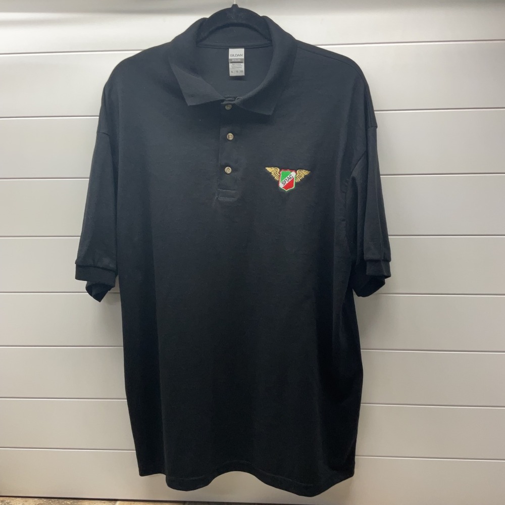 Gildan DryBlend Black Polo Shirt SFIAC San Francisco Italian Athletic Club XL